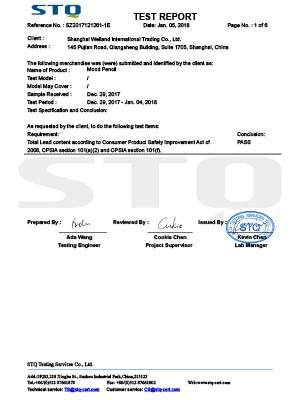 CPSIA Lead Testing - Mood Pencils