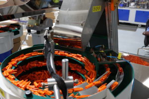 Orange tubes in a factory